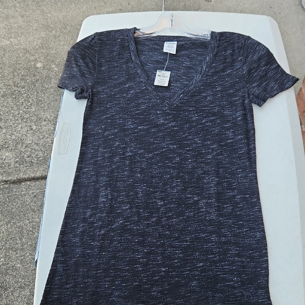 PINK Victoria's Secret Black Short Sleeve Tee